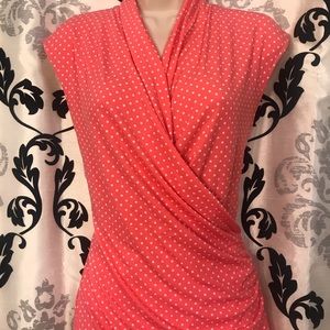 Hot pink faux wrap top